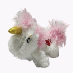 Unicorn 5 inch Plush Pink Red Heart White Mini Toy Small Fantasy Stuffed Animal